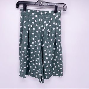 VINTAGE Green White Polka Dot High Waist Shorts